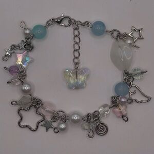 Charming Silver Bracelet with Multicolor Accents